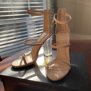 Isabella Nude Lucite Heels